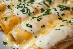 Kurczak enchiladas z sosem śmietanowym