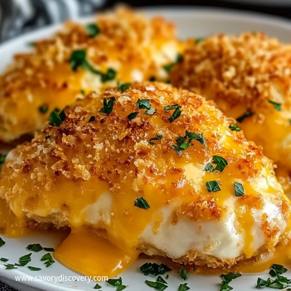 Chrupiący kurczak z serem cheddar w piekarniku