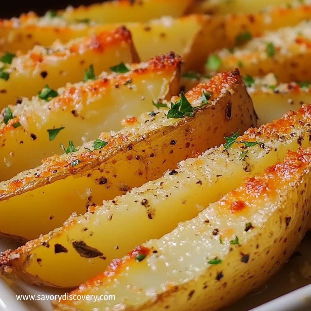 Pieczeni Ziemniaki Czosnkowo-Parmezanowe - Przepis