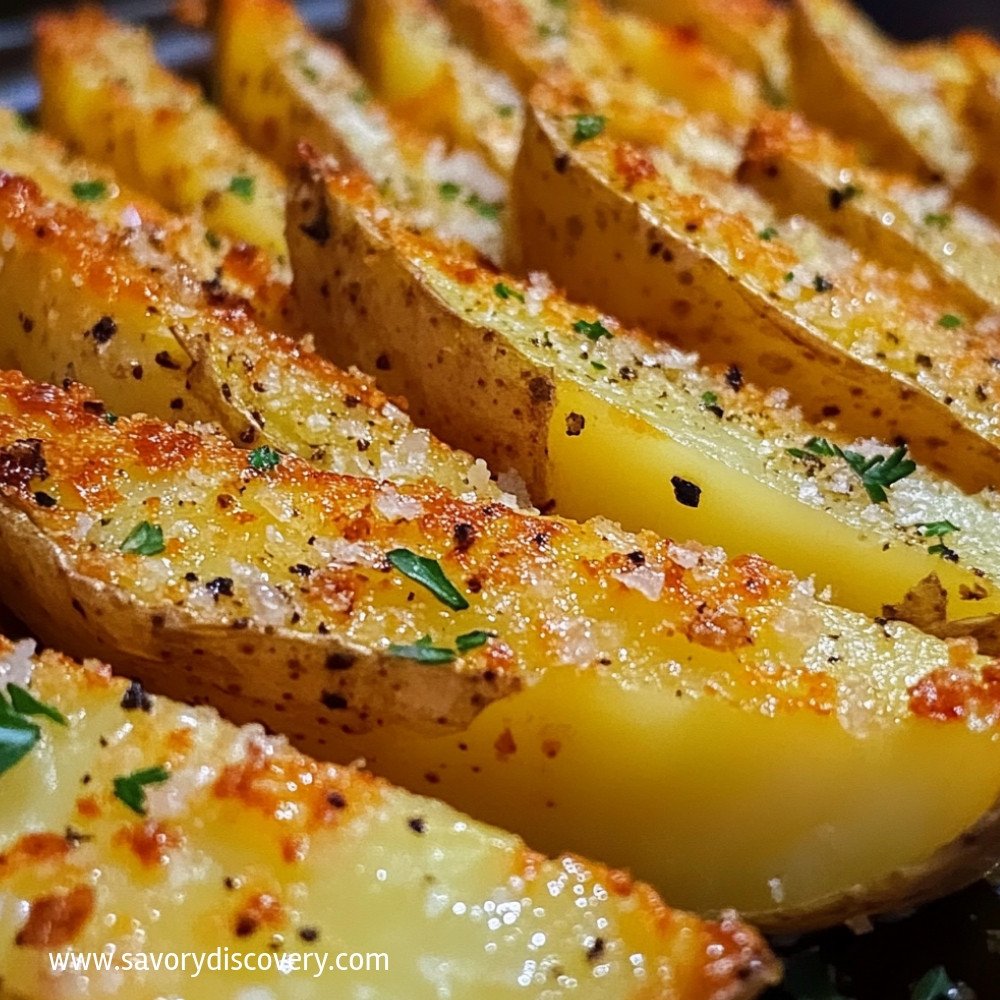Pieczeni Ziemniaki Czosnkowo-Parmezanowe - Przepis