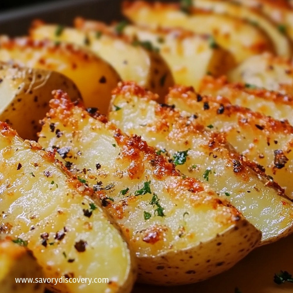 Pieczeni Ziemniaki Czosnkowo-Parmezanowe - Przepis